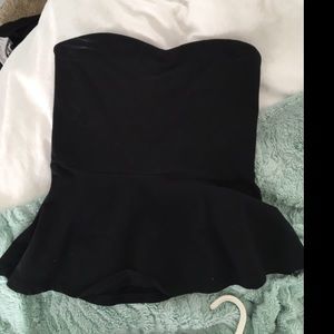NWOT black express peplum sweetheart tube top